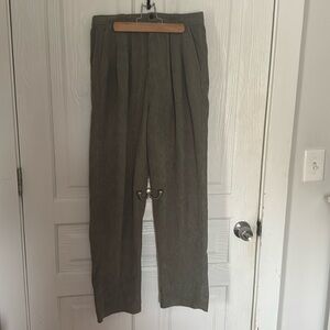 Madewell Pants Women 4 Sage Green Corduroy Tapered High Rise Pleated NWT